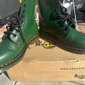 Dr. Martens Forest Green Boots with Black Laces